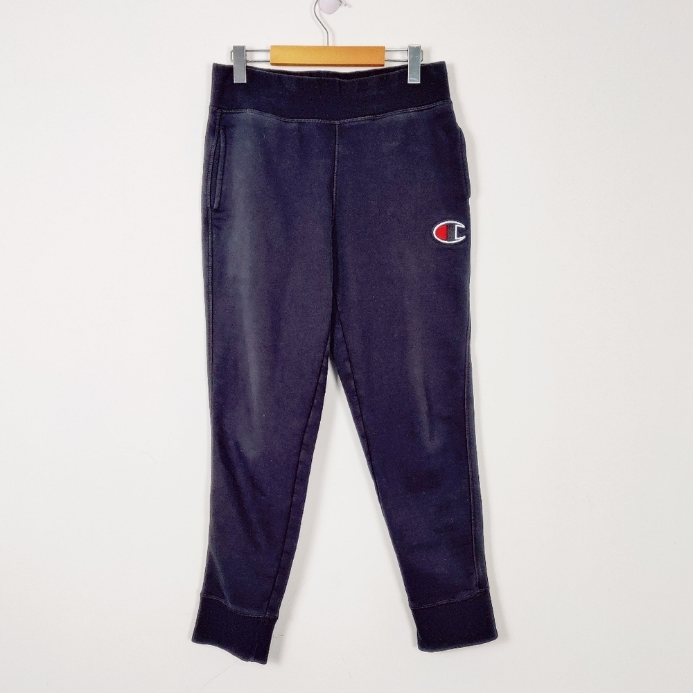 Champion Men's Tracksuit Sweatpants in Black Size Small Cotton Gorpcore